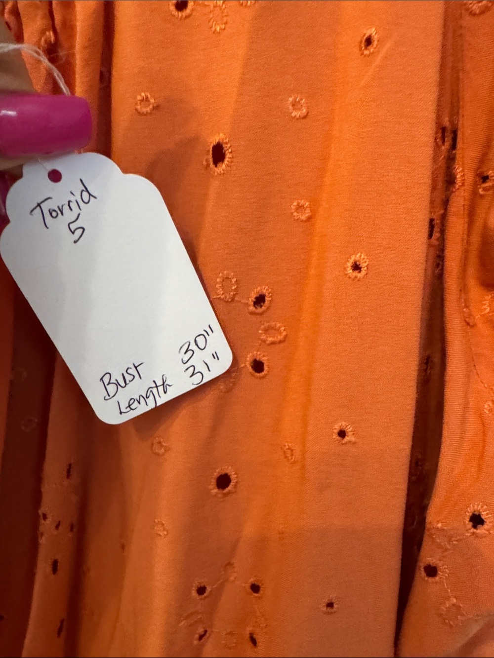 torrid Burnt Orange Eyelet Puff Sleeve Tunic - Picture 15 of 15